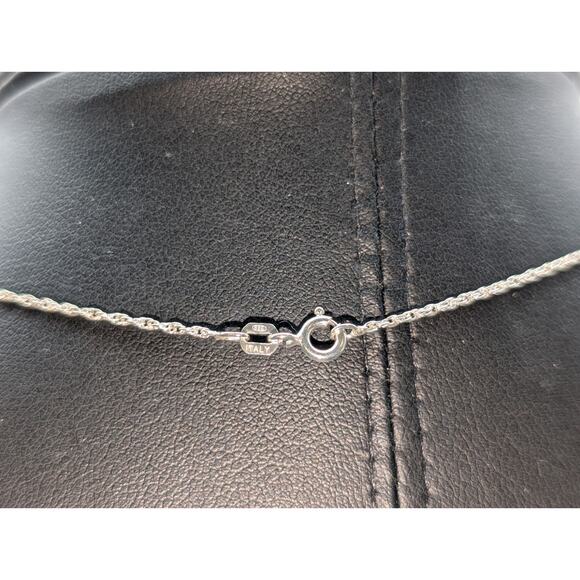 Vintage 1983 925 Sterling Silver Unicorn Pendant Charm Rope Chain 18" Necklace - Picture 6 of 8